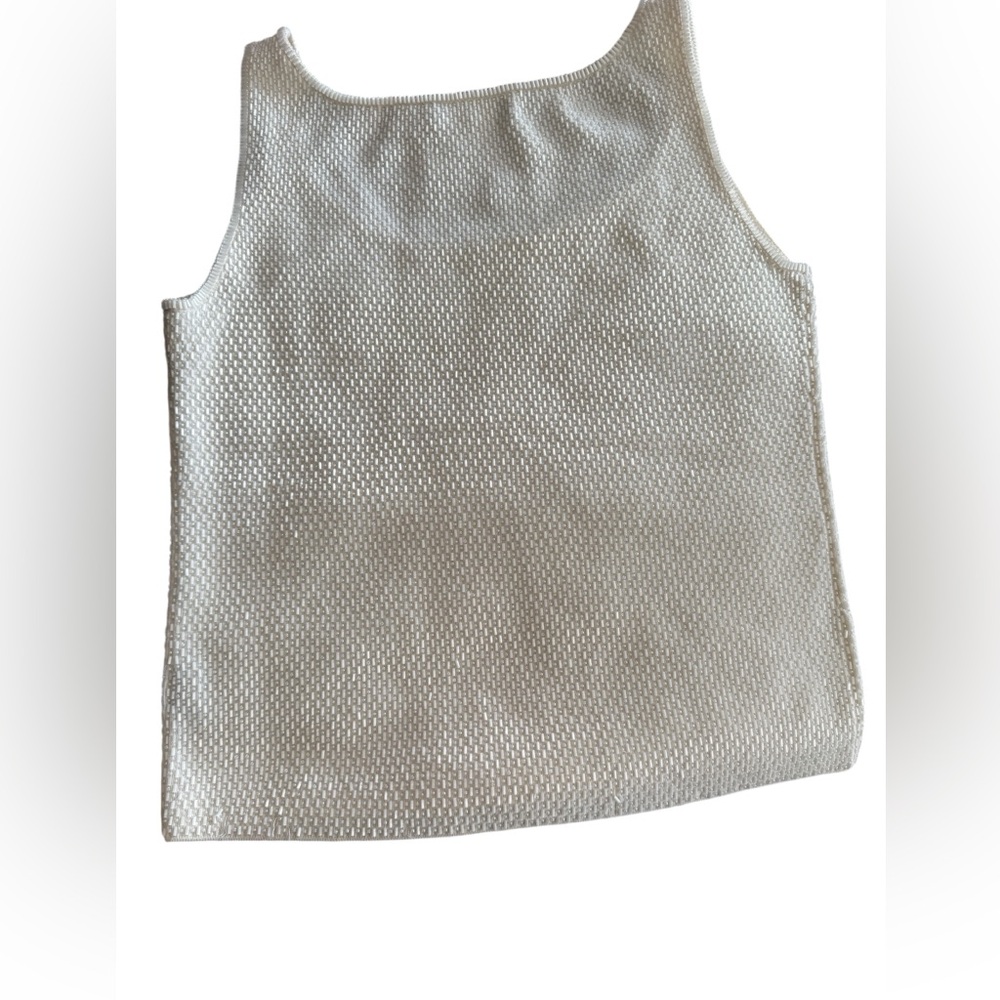 Dana Buckman Wool & Spandex Beaded Sleeveless Sweater - Picture 2 of 6